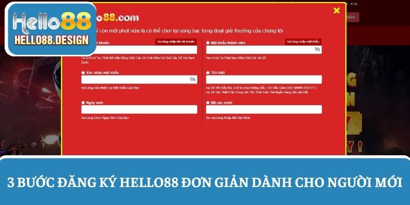 3 Bước đăng ký Hello88 đơn giản dành cho tân thủ